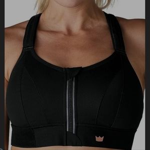 SHEFIT 2 Luxe Ultimate Sports Bra Black Front Zip High Impact Gym Adjustable